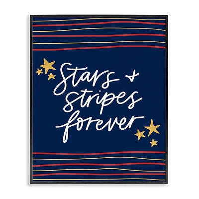 Stupell Industries Stars Stripes Forever Americana Independence Day Framed Giclee Art