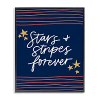 Stupell Industries Stars Stripes Forever Americana Independence Day Framed Giclee Art