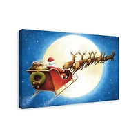 Santa Sleigh Moon Canvas Wall Art