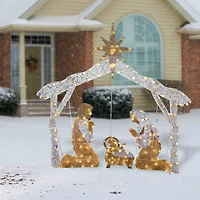 4.5ft. Crystal Splendor Nativity Set with 150 Mini Clear Lights