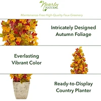3ft. Autumn Maple Tree in Country White Planter