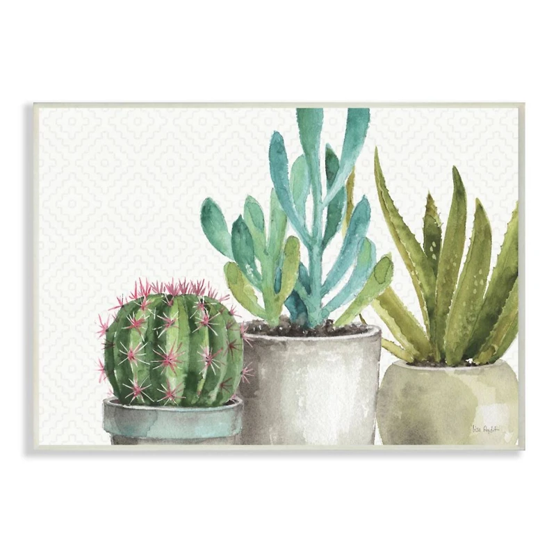 Stupell Industries Modern Succulents Wooden Wall Plaque