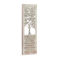 Beige Farmhouse Tree Metal Wall Decor, 36" x 12"