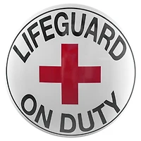 Lifeguard on Duty Dome Metal Sign