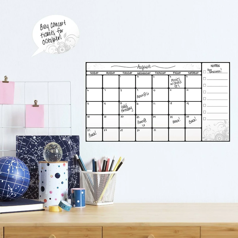 RoomMates Dry Erase Calendar Peel & Stick Wall Decal
