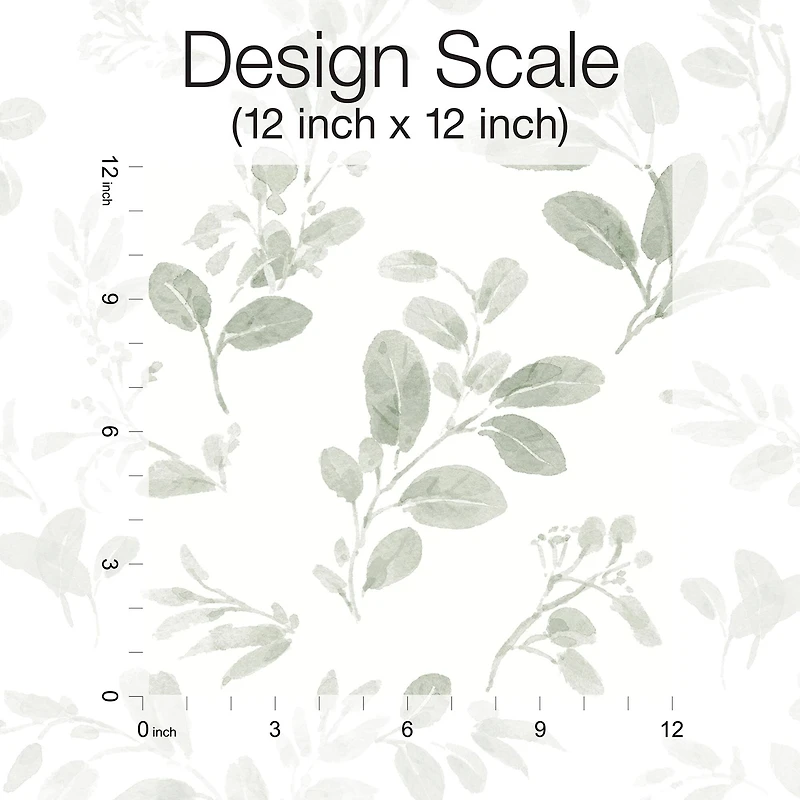 RoomMates Green Dancing Leaves Peel & Stick Wallpaper