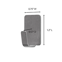 Command™ Small Decorative Metal Hooks, Stainless Steel