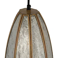 Hello Honey® Antiqued Mirrored Mercury Glass Pendant with Gold Framework Design