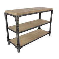 4ft. Brown Industrial Wood Console Table