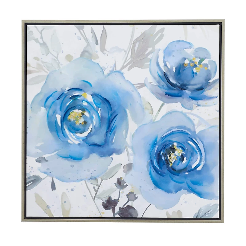Blue Polystone French Country Framed Wall Art, 32" x 32"