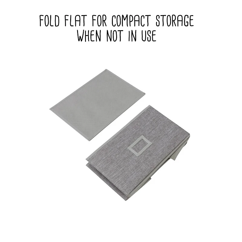 Honey Can Do Heather Gray Large Fabric Storage Bins with Handles, 3ct.