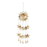 35" Gold Sun & Stars Metal Eclectic Windchime