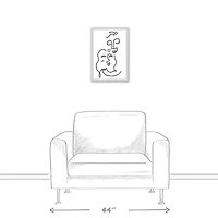 Drawn Love Faces White Framed Canvas