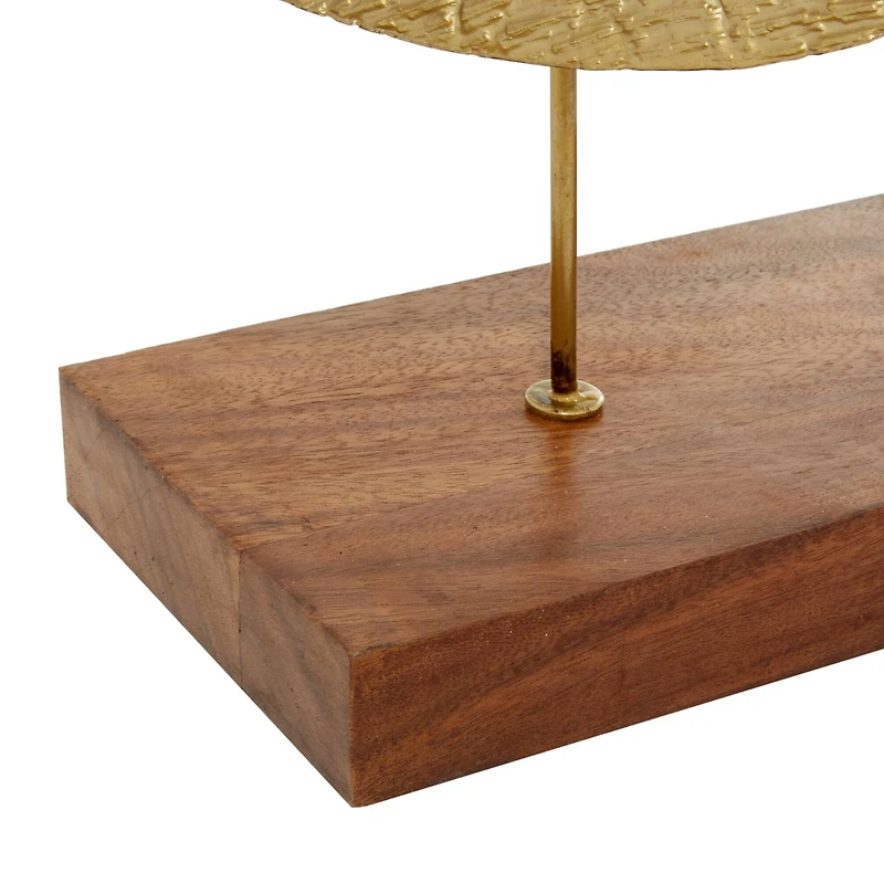 27" Gold Metal Contemporary Geometric Sculpture