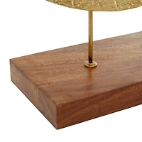 27" Gold Metal Contemporary Geometric Sculpture