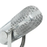 Silver Aluminum Traditional Sculpture, Microphone 9" x 9" x 6"