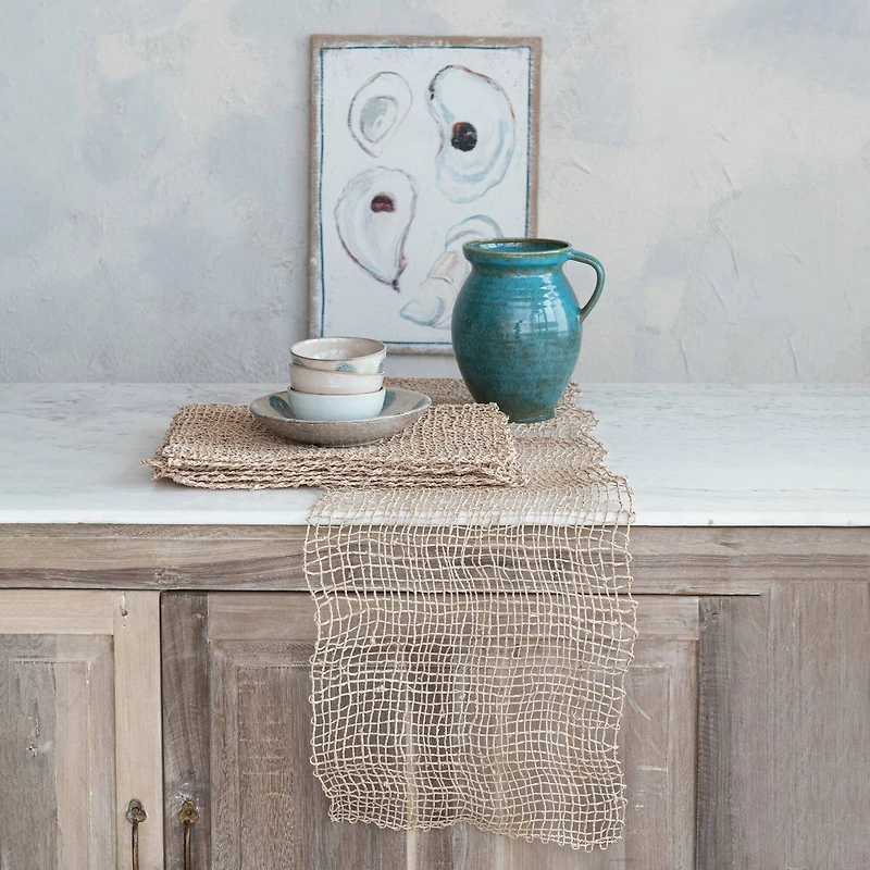 Hello Honey® 72" Natural Weave Banana Leaf Table Runner