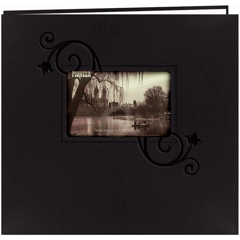 Pioneer® Black Floral Embossed Leatherette Post Bound Photo Album
