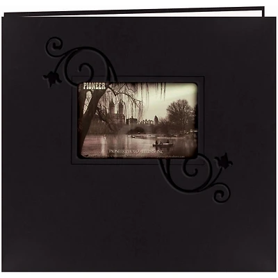 Pioneer® Black Floral Embossed Leatherette Post Bound Photo Album