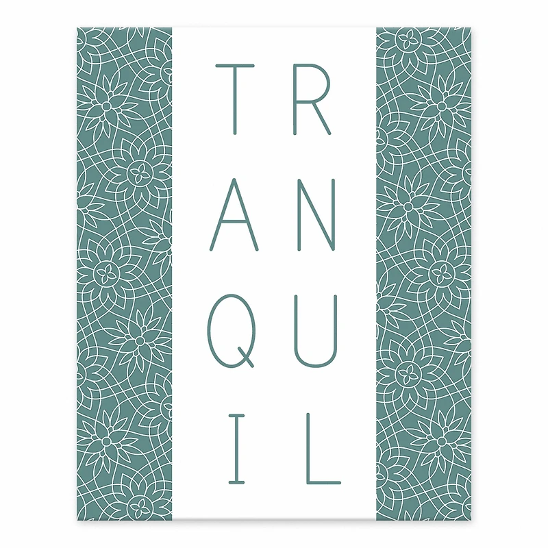 10" Blue & White Tranquil Sentiment Tabletop Canvas Décor