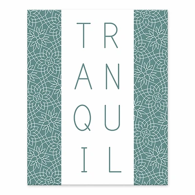 10" Blue & White Tranquil Sentiment Tabletop Canvas Décor