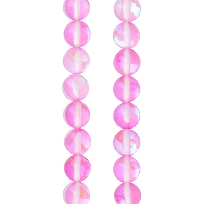 Pink Opal Glass Round Beads, 8mm by Bead Landing™