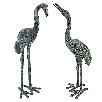 Design Toscano Small Bronze Crane Set