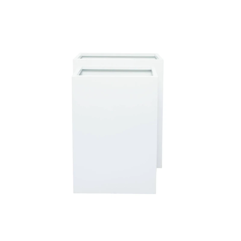 White Modern Planter, Set of 2" 17", 14"