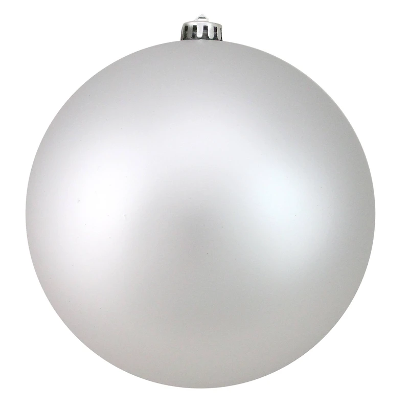 8" Matte Silver Shatterproof Christmas Ball Ornament
