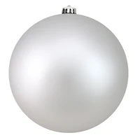 8" Matte Silver Shatterproof Christmas Ball Ornament