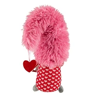 18" Fluffy Pink Faux Fur 'Love' Valentine's Day Gnome