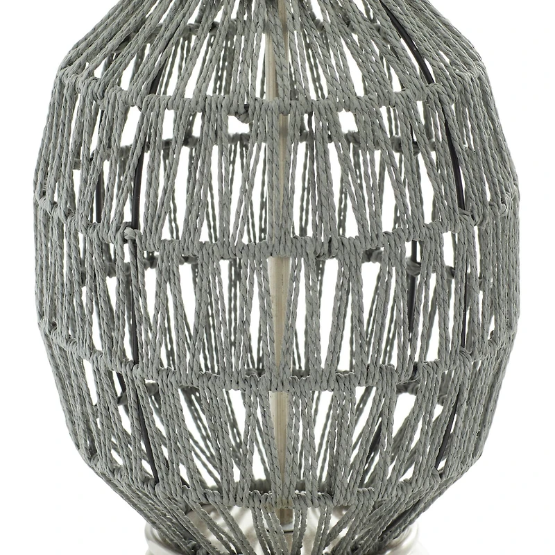 Grey Cotton Coastal Table Lamp, 25" x 15" x 15'