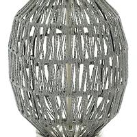 Grey Cotton Coastal Table Lamp, 25" x 15" x 15'