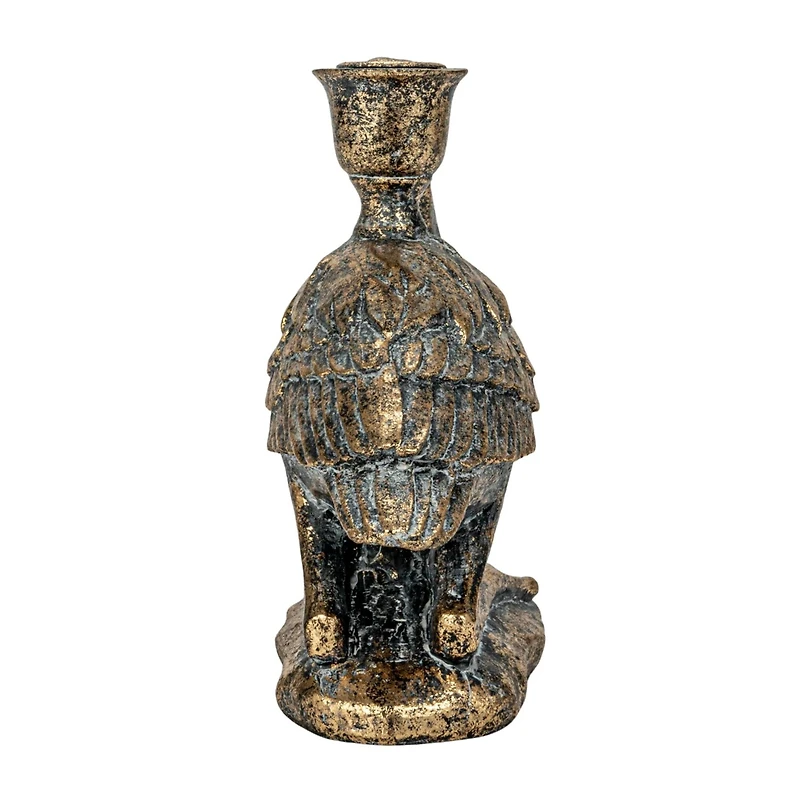 Hello Honey® 10" Distressed Gold Decorative Bird Taper Holder