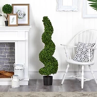 4ft. Potted Spiral Hazel Leaf Topiary Tree