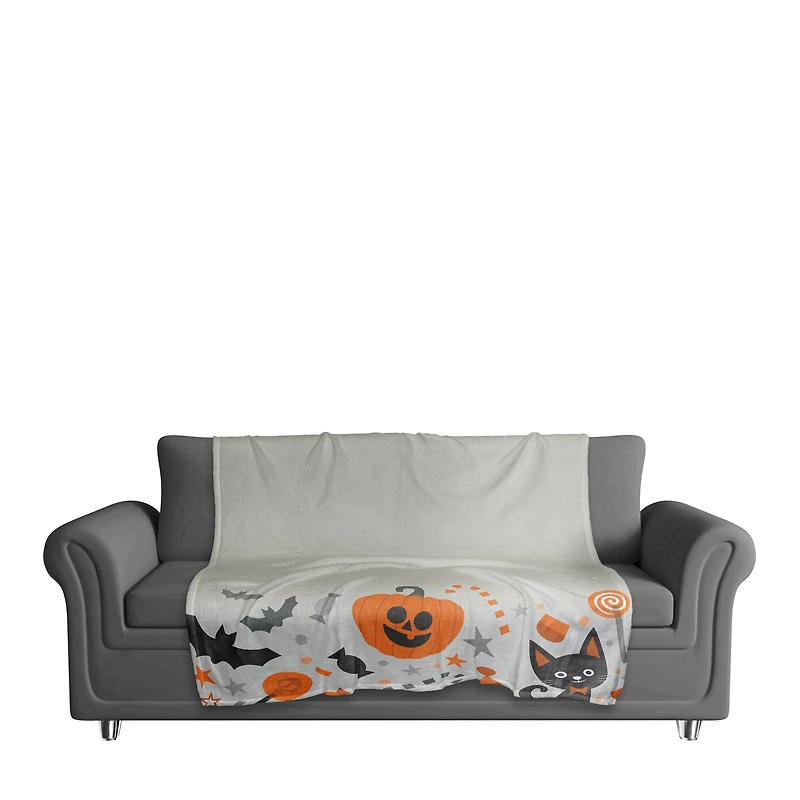 Bat Candy Cat Fleece Throw