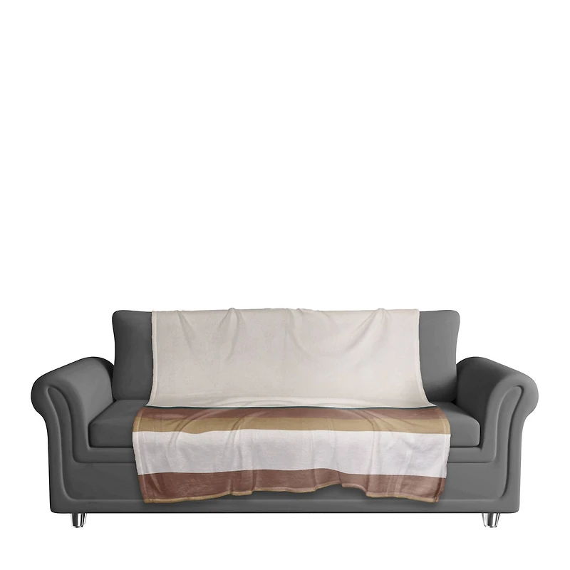 Tan Stripes 50" x 60" Coral Fleece Blanket