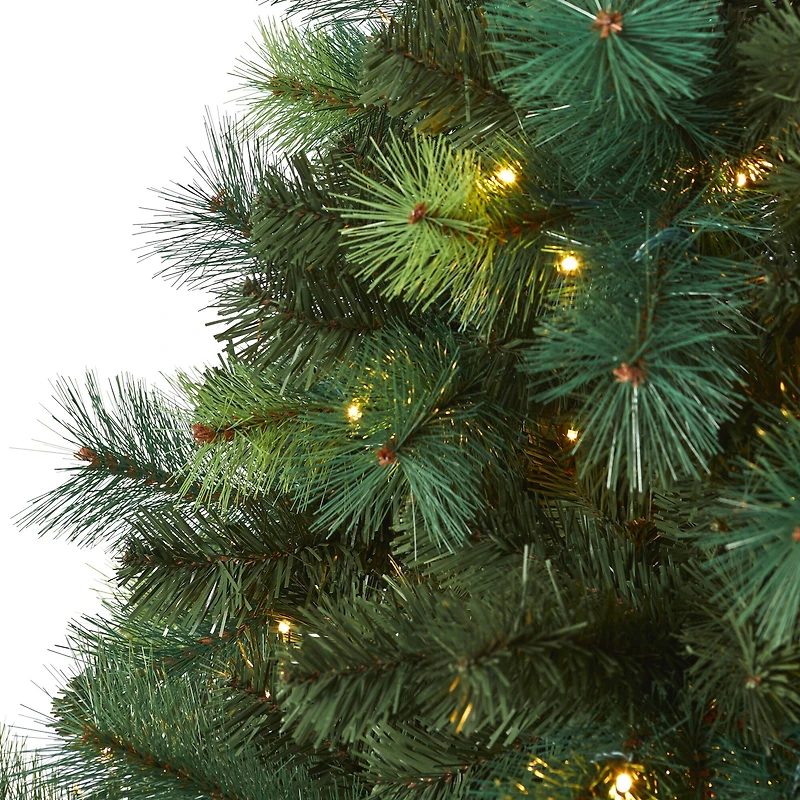 6ft. Pre-Lit Mixed Green Scotch Pine Artificial Christmas Tree with LED Lights