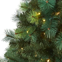 6ft. Pre-Lit Mixed Green Scotch Pine Artificial Christmas Tree with LED Lights