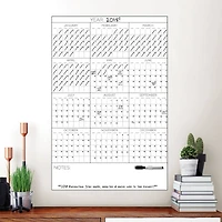 WallPops White Yearly Dry Erase Calendar