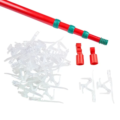 Set of 25 Ladderless Red and Green Light Hanging Kit  11ft