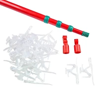 Set of 25 Ladderless Red and Green Light Hanging Kit  11ft