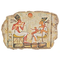 Design Toscano 8" King Akhenaton, Nefertiti & Daughters Stele Wall Sculpture