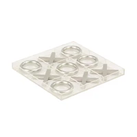 Silver Acrylic & Metal Glam Tic-Tac-Toe Game Set