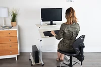 Mind Reader Woodland Collection White Adjustable Mobile Sit & Stand Laptop Desk