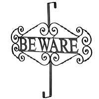 16" Halloween Beware Wreath Hanger