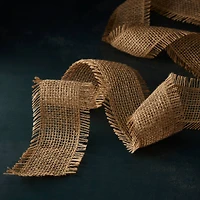 2.5" x 3yd. Burlap Frayed Wired Ribbon by Celebrate It® Classic