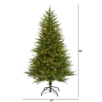 5ft. Pre-Lit Wisconsin Fir Artificial Christmas Tree, Warm White LED Lights