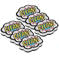 Ashley Productions Superhero Clean! Magnetic Whiteboard Eraser, 6ct.