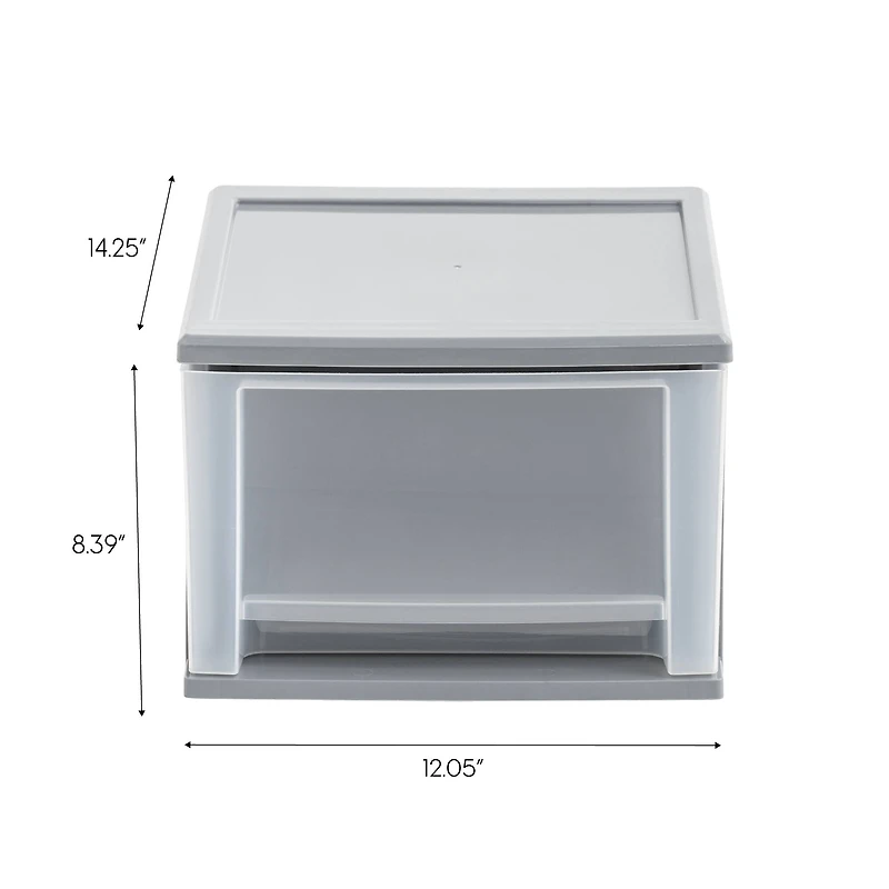 Iris® 17qt. Gray Stacking Drawer, 3 Pack